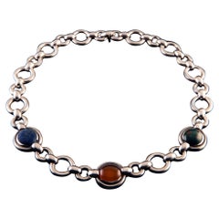 Retro Hermès Silver Collier with "Cabochon" Stones