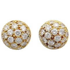 Cartier Diamond 18 Karat Gold Mini Dome Earrings Studs