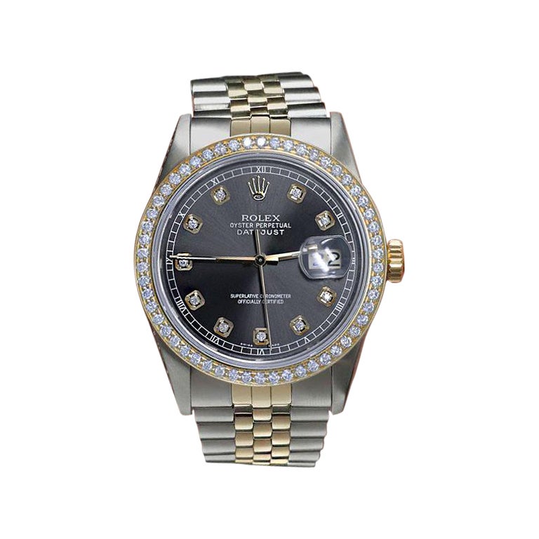 Rolex Oyster Perpetual 36mm Datejust Dark Grey Color Dial Jubilee Watch
