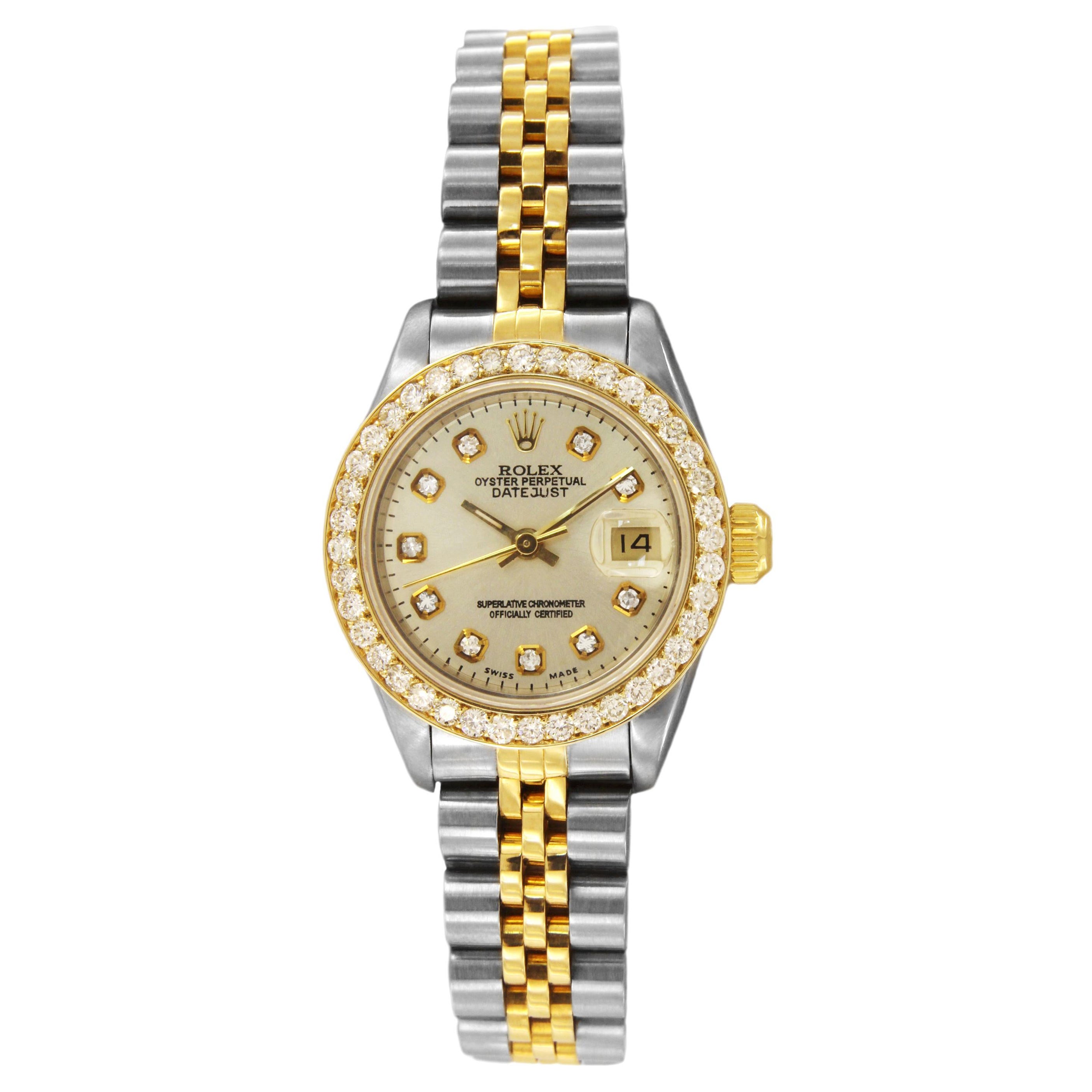 Lady Datejust zweifarbige Uhr 69173 von Rolex im Angebot