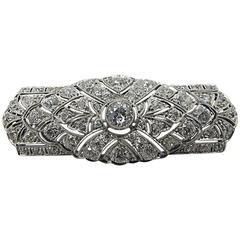 Antique Art Deco Diamond Gold Brooch