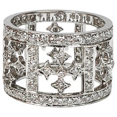 Lauren K Diamond Gold Maltese Cross Wide Eternity Band Ring