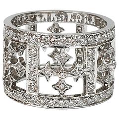 Lauren K Diamond Gold Maltese Cross Wide Eternity Band Ring 1