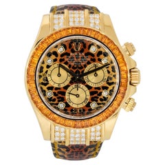 Rolex 116598SACO Daytona 18k Yellow Gold "Leopard" Sapphire & Diamond Watch