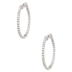 2 Carat Round Diamond Inside Out Earrings 14 Karat In Stock