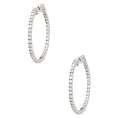 Boucles d'oreilles avec diamants ronds de 2 Carat Inside Out 14 Karat En stock