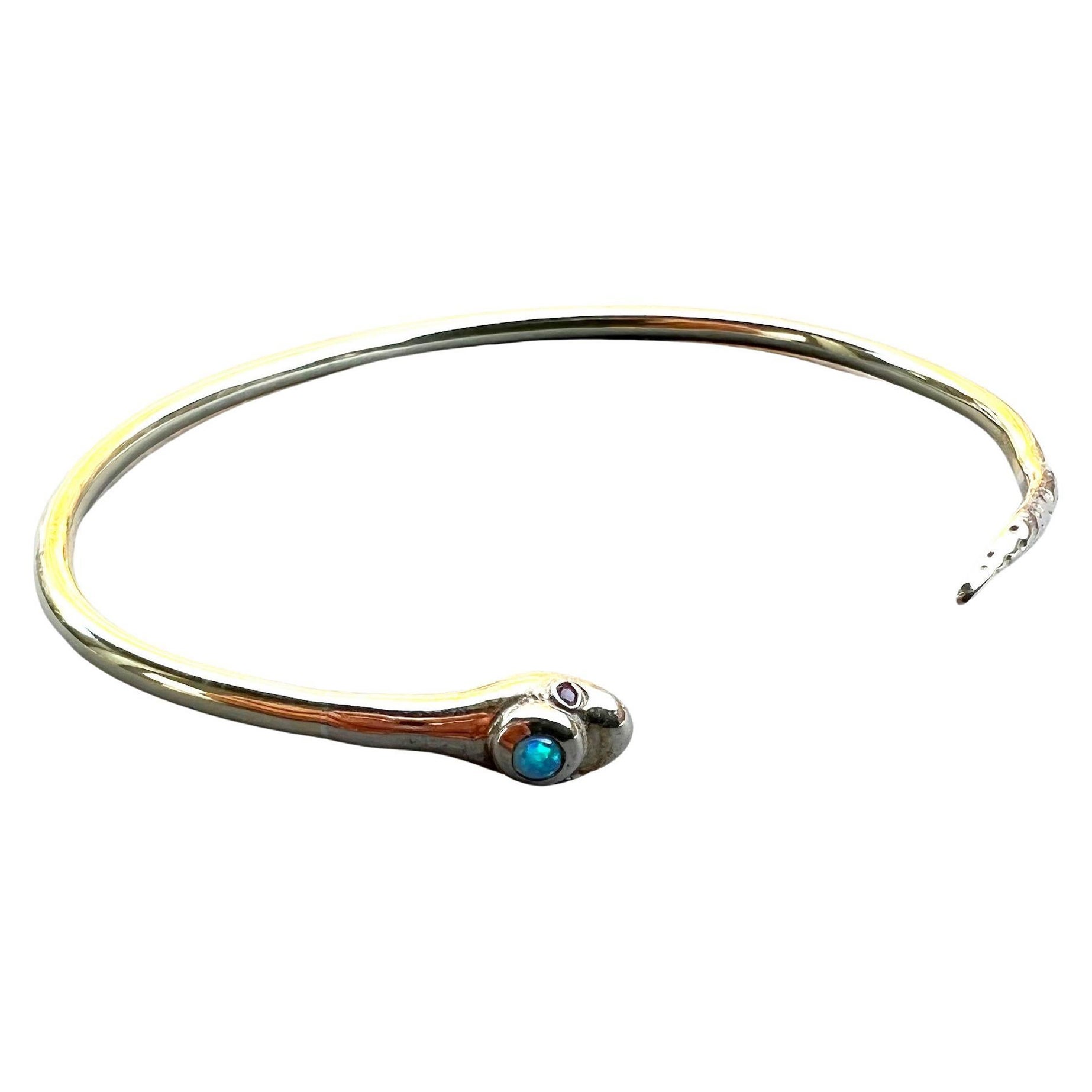 Opal Ruby Snake Bangle Bracelet Gold plated J Dauphin