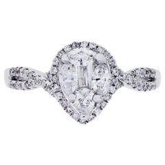 Mosaic Pear Diamond Engagement Ring
