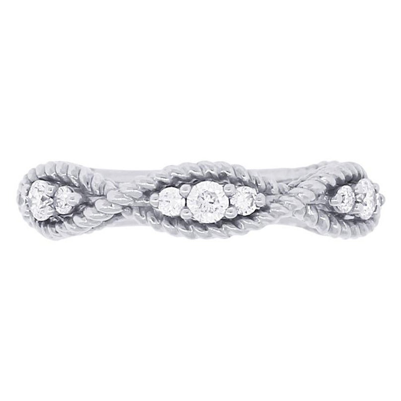 Round Brilliant Diamond Crescent Style Ring For Sale