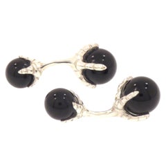 Onyx Sterling Silver Cufflinks Handcrafted in Italy