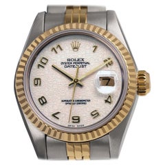 Used Rolex Lady-Datejust Cream Arabic Jubilee Dial Two Tone Watch 69173