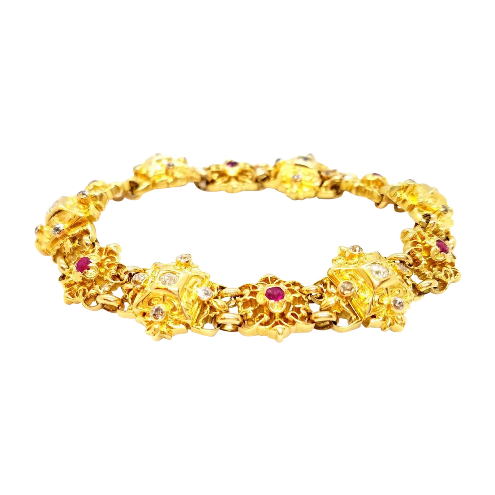 Bracelet Yellow Gold Diamond For Sale