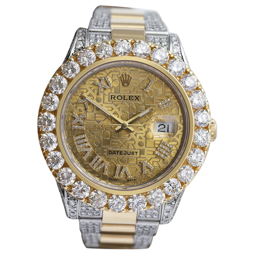 Rolex Datejust 41 Two Tone Men's Watch with Custom Natural Diamonds Oyster Band