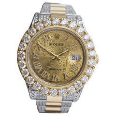 Used Rolex Datejust 41 Two Tone Men's Watch with Custom Natural Diamonds Oyster Band