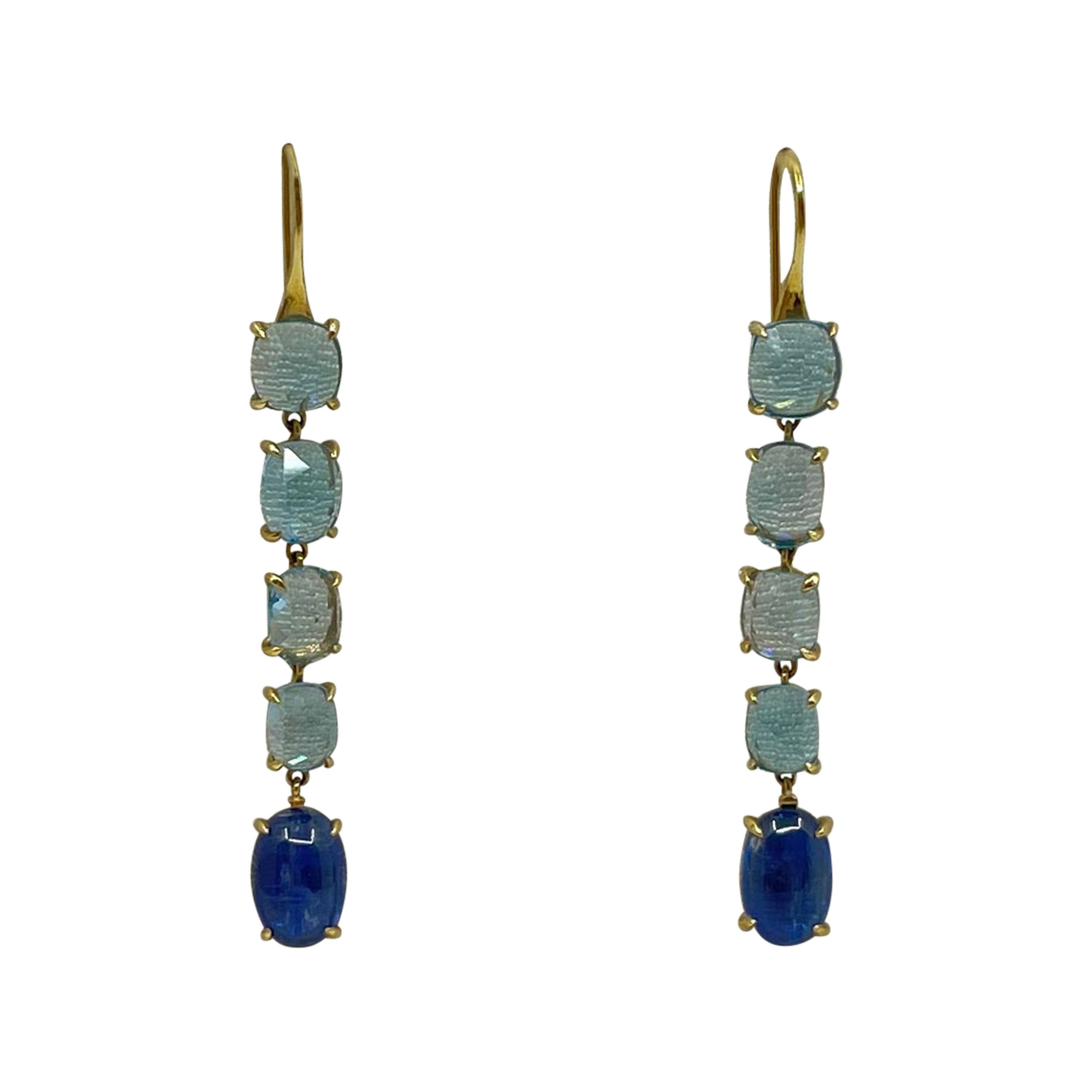 Gem Drop Topaz & Aqua Earring