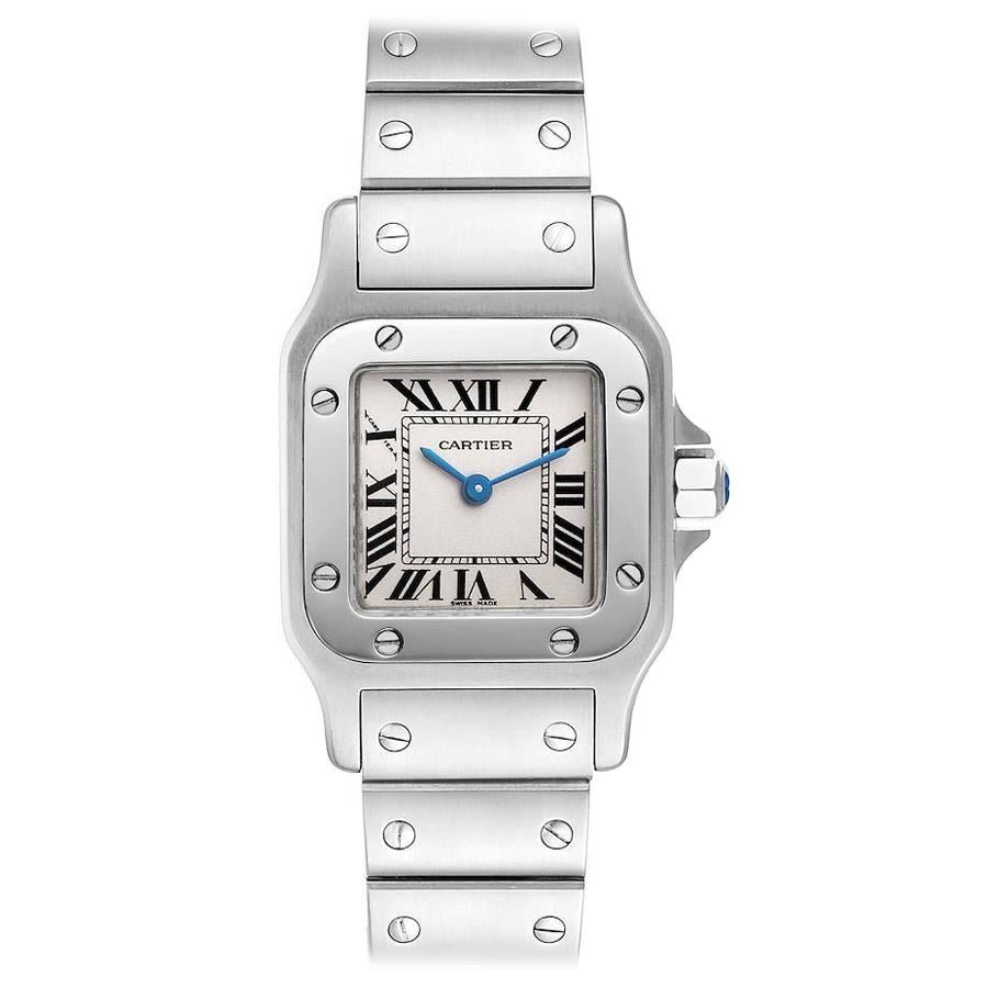 Cartier Santos Galbee Silver Dial Small Steel Ladies Watch W20056d6