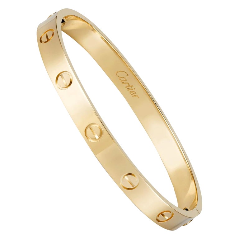 Cartier Love Bracelet with 0.42 Carat 4 Brilliant-Cut Diamonds 18k Yellow  Gold For Sale at 1stDibs | cartier love bracelet hallmarks, cartier love  bracelet locking mechanism, cartier bracelet