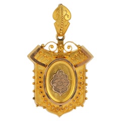 Etruscan Revival 15k Gold Victorian Large Locket