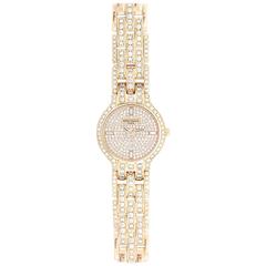 Patek Philippe Ladies Yellow Gold Diamond Quartz Bracelet Wristwatch Ref 4865/2