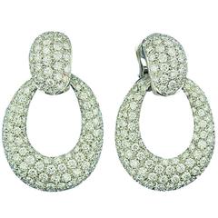 Pave Diamond Gold Earrings