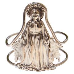 Armspange-Armreif der Jungfrau Maria, Statement-Stück aus Bronze, J Dauphin