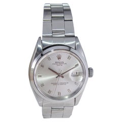 Rolex Steel Oyster Perpetual Date With Factory Original Silver Dial 1960's