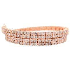 IGI Certified 2.86 Carat Round Brilliant Pink Diamond Bracelet 14K Rose Gold