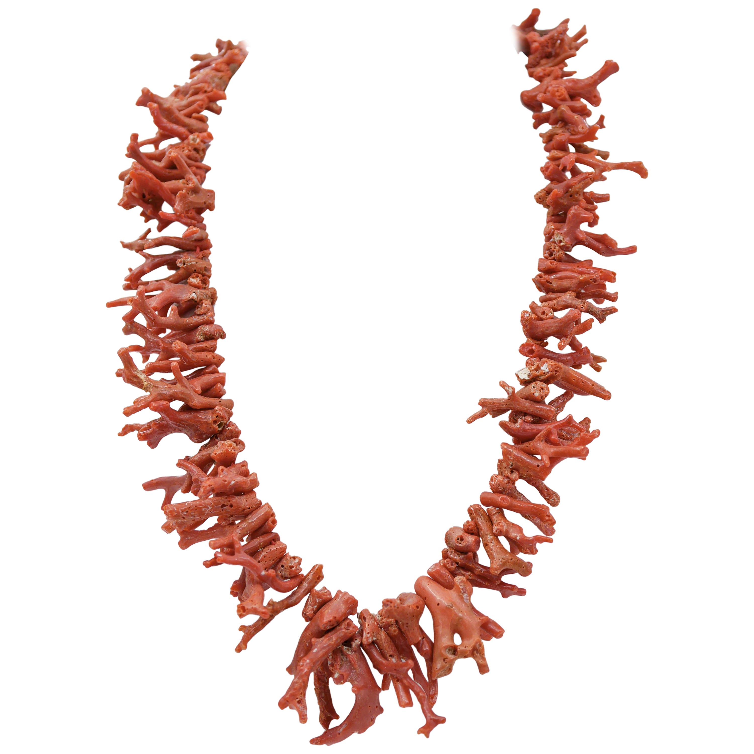 Italian Coral Branches, Retrò Necklace For Sale