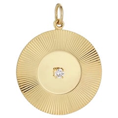 Garland Kollektion Retro Gold-Anhänger mit gedrechselter Scheibenanhänger und Diamant