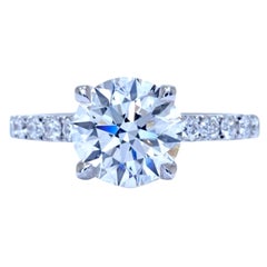 GIA 3 Carat Diamond Round Brilliant Cut Ring Flawless Clarity
