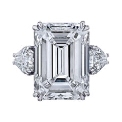 GIA Certified 20 Carat Emerald Cut Diamond Engagement Ring