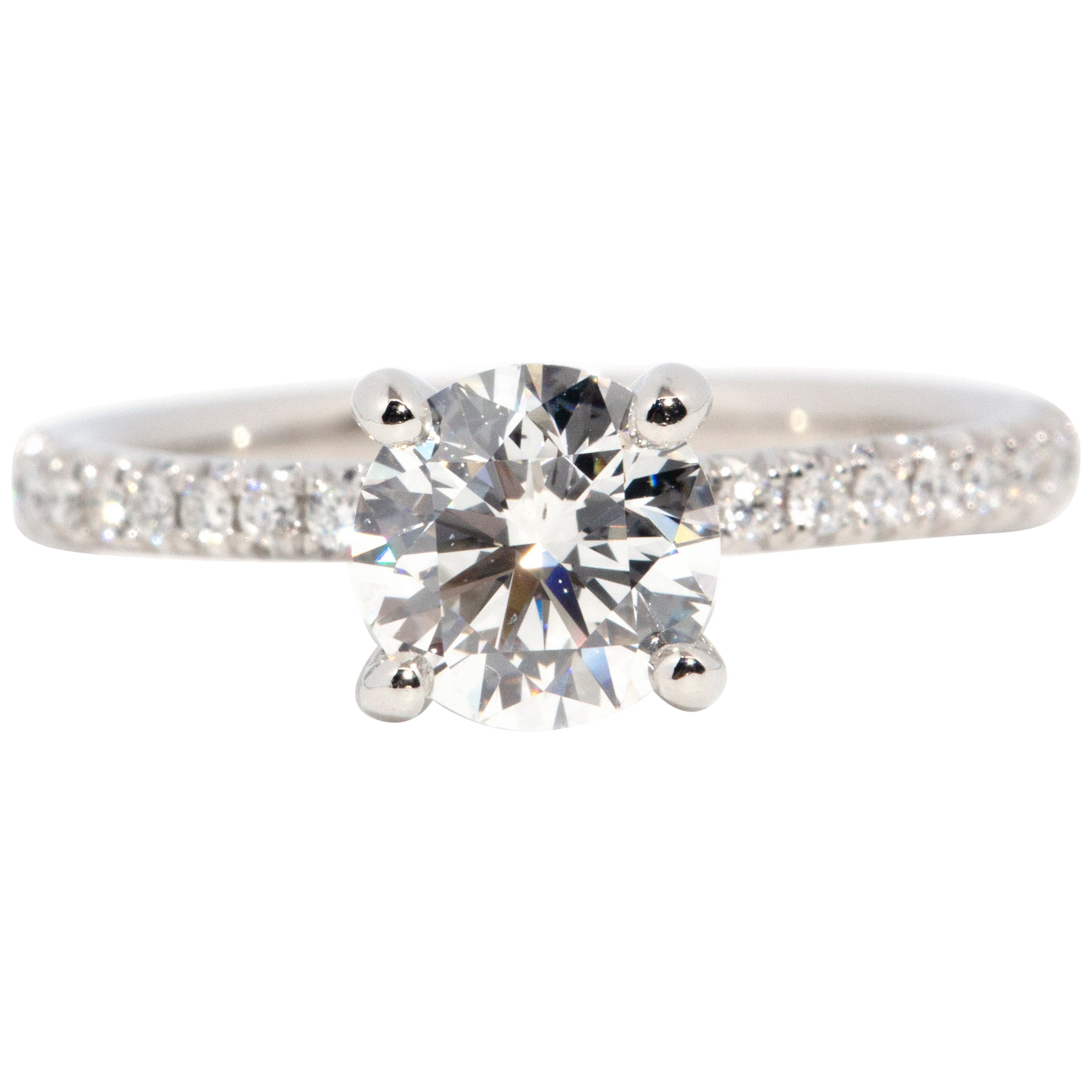 GIA Certified 1.03 Carat Solitaire Brilliant Diamond Platinum Engagement Ring