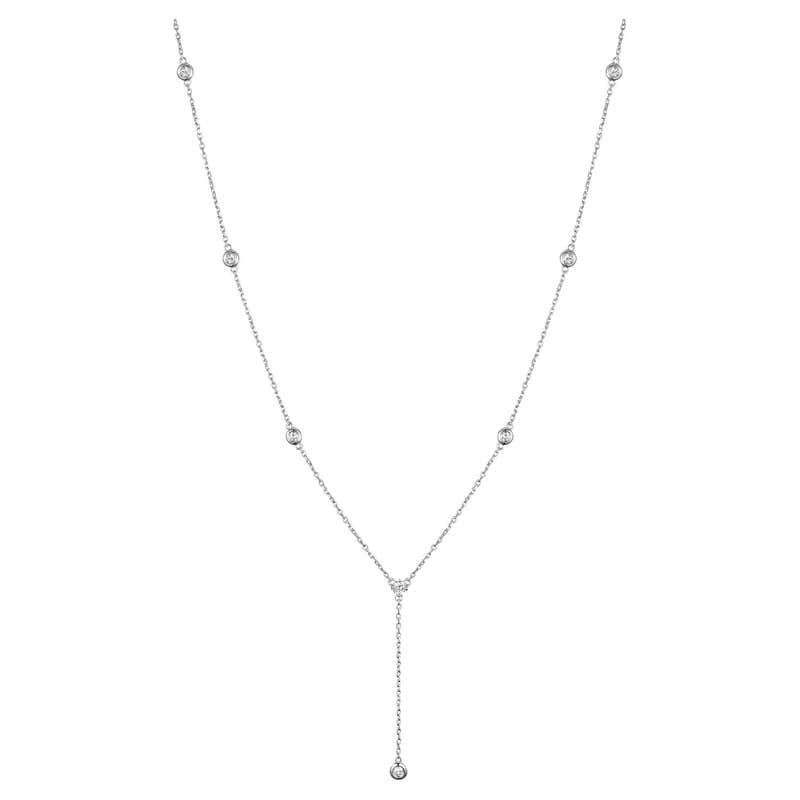 3.6 Carat 29-Station Diamond by The Yard Necklace in 18 Karat Gold For ...
