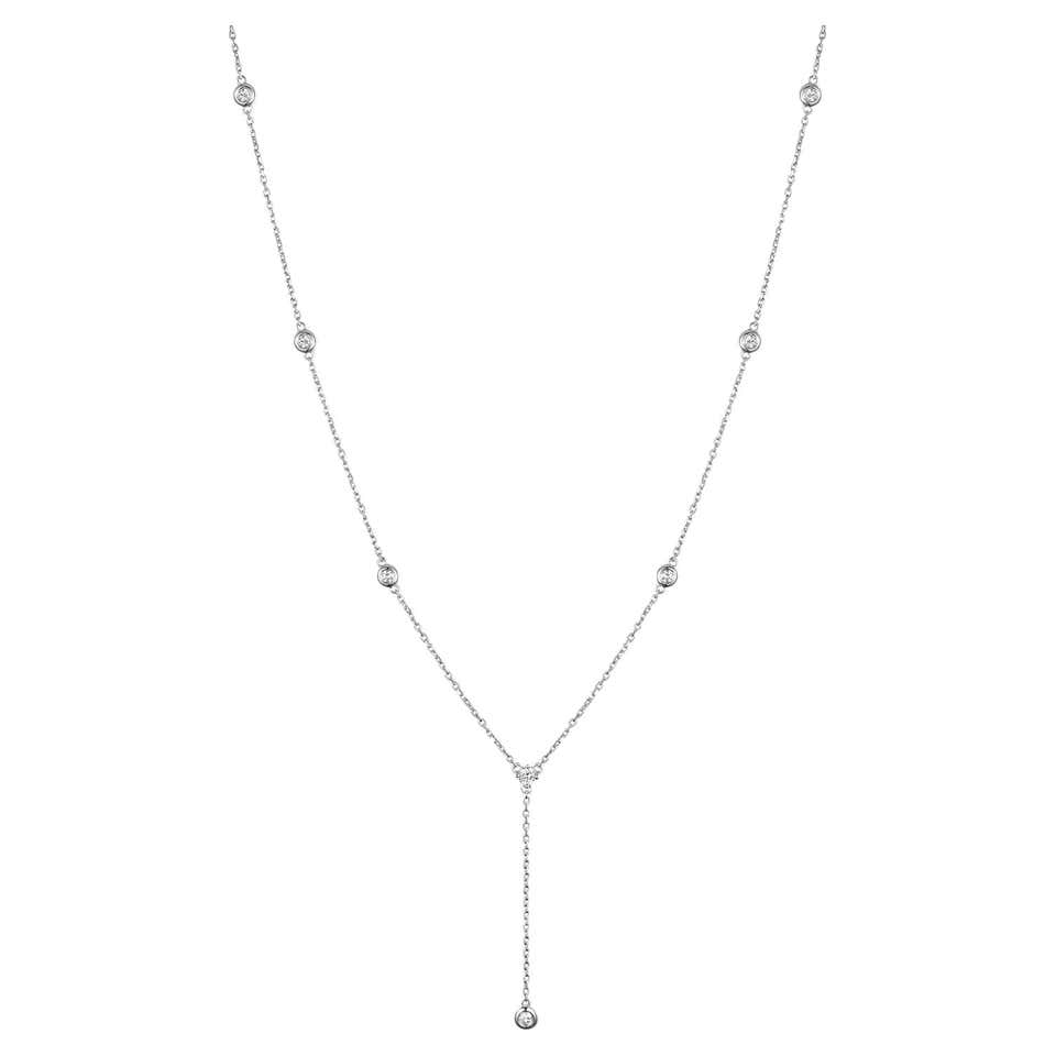 3.6 Carat 29-Station Diamond by The Yard Necklace in 18 Karat Gold For ...