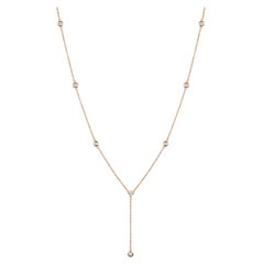 8-Station Diamond by the Yard Necklace in 14 Karat Rose Gold