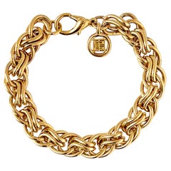 Vintage Givenchy Double Twisted Link Chain Bracelet, 1980s