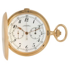 Montre de poche Longines en or 18ct avec chronographe à levier sans clé, circa 1900s