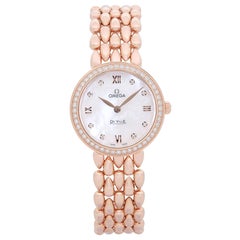Omega De Ville Prestige 18K Rose Gold Diamond Dial Watch 424.55.27.60.55.004