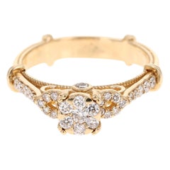 Bague de fiançailles en or jaune avec diamants de 0,50 carat