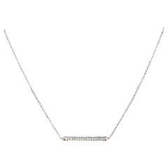 14K Weißgold Horizontale Bar-Diamant-Halskette