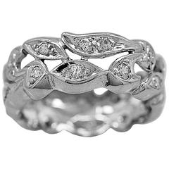 Vintage .40 Carats Diamonds Gold Wedding Band Ring