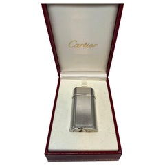 Le Must de Cartier Vintage Retro-Leuchte aus Silber und Platin mit Silberverzierung
