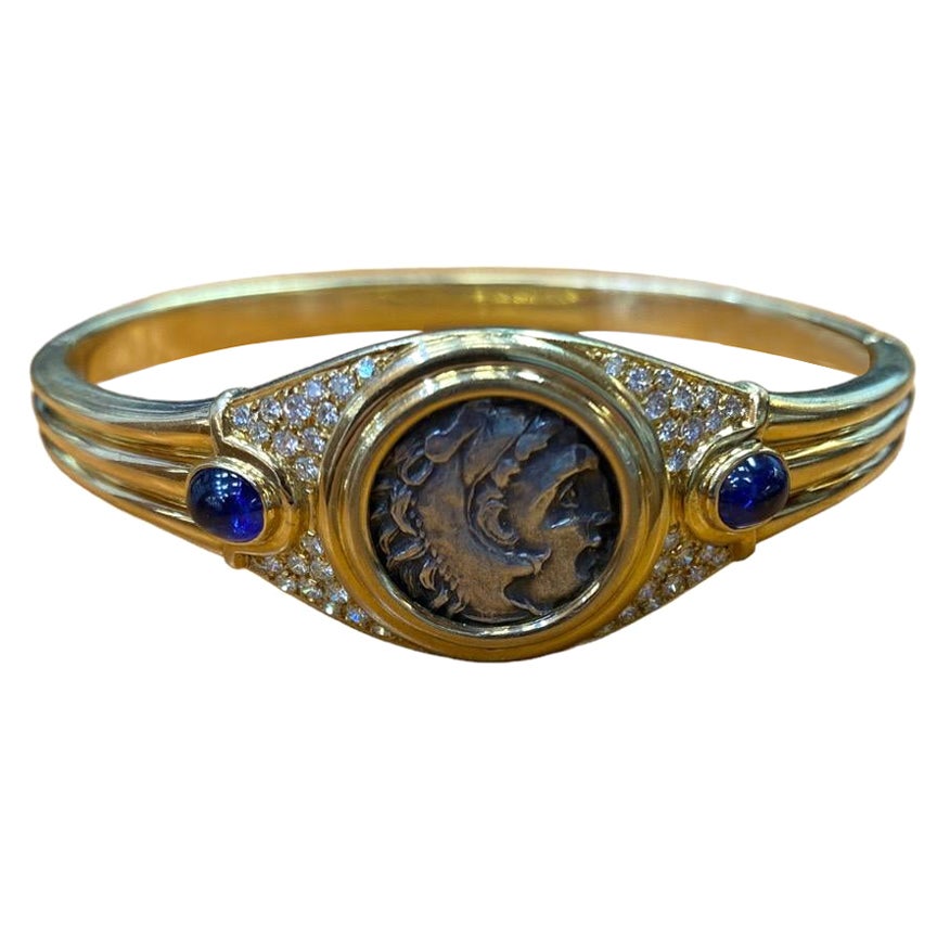 Bvlgari Bracelet de pièces de monnaie vintage Alessandro Magno en diamants en vente