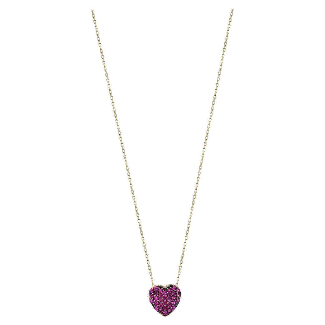 14k Solid Gold Heart Pendant Necklace, Heart Necklace for Women For
