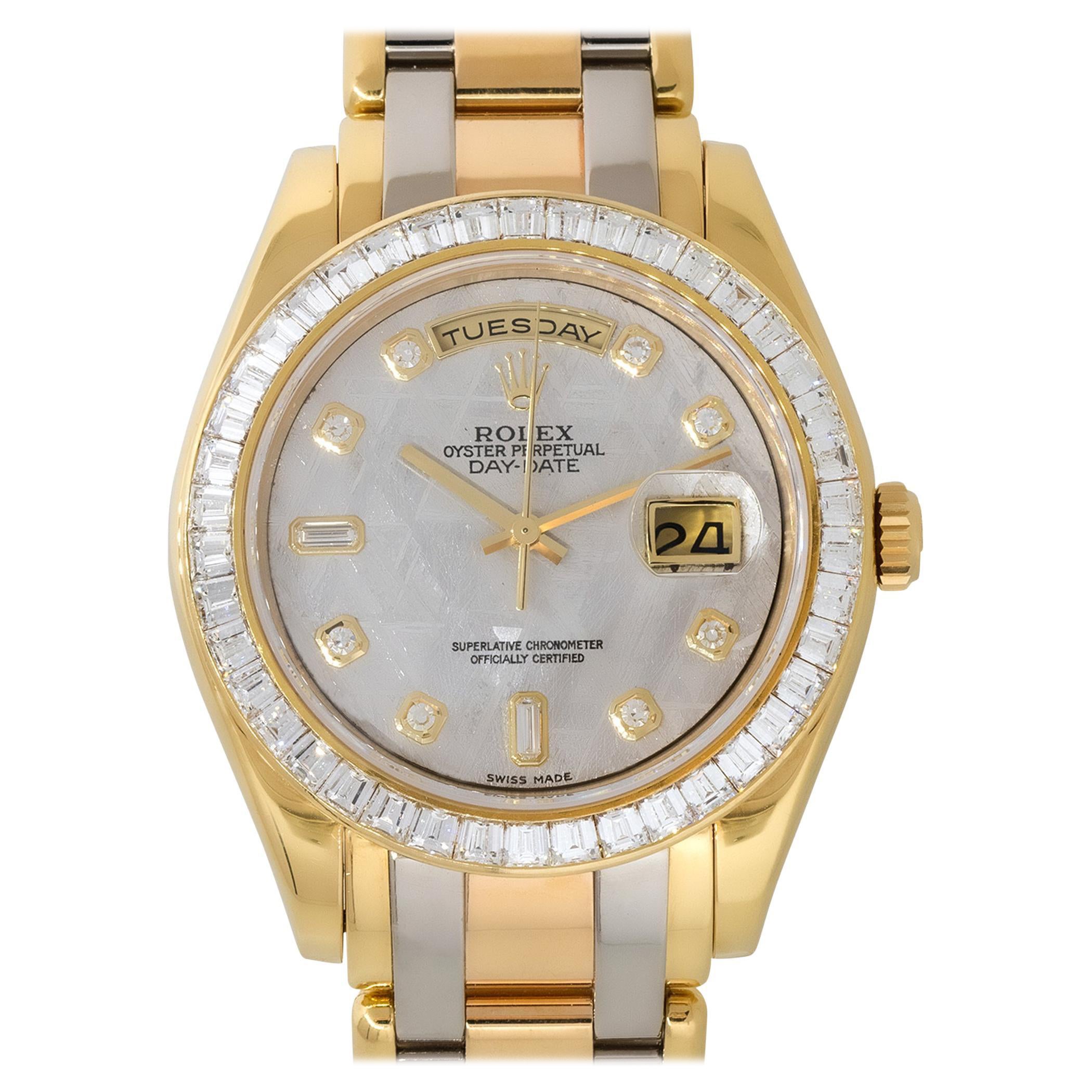 Rolex 18958BR Day-Date 18k Tridor Meteorite Dial Masterpiece Watch For Sale