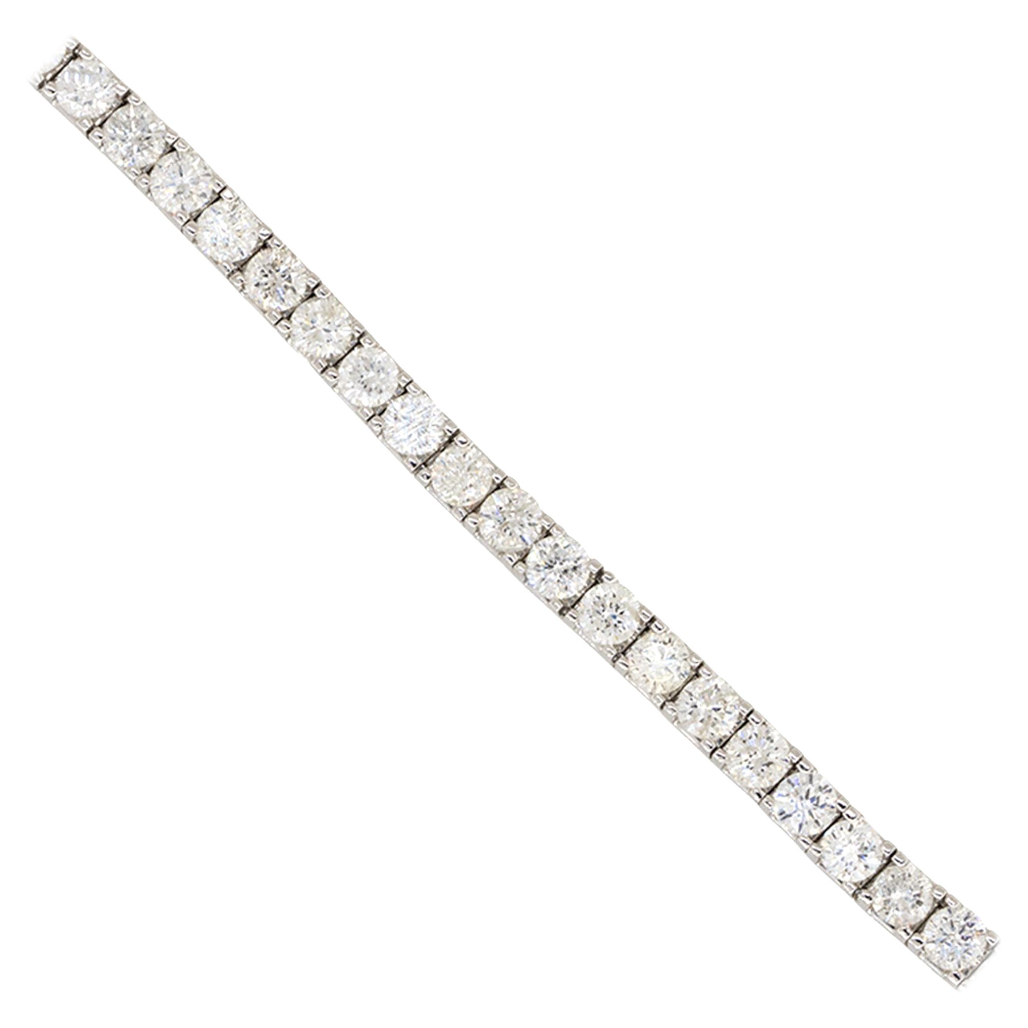Bracelet tennis en or 14 carats avec diamants ronds de 10,00 carats