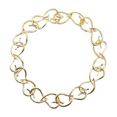 Tiffany & Co. 18k Yellow Gold Open Heart Link Necklace