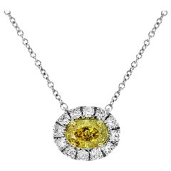 GIA Certified Fancy Yellow Diamond Necklace