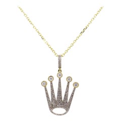 Diamond Crown Pendant Necklace