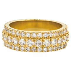 3,85 Karat Diamant Herrenband Pave Ring 14 Karat